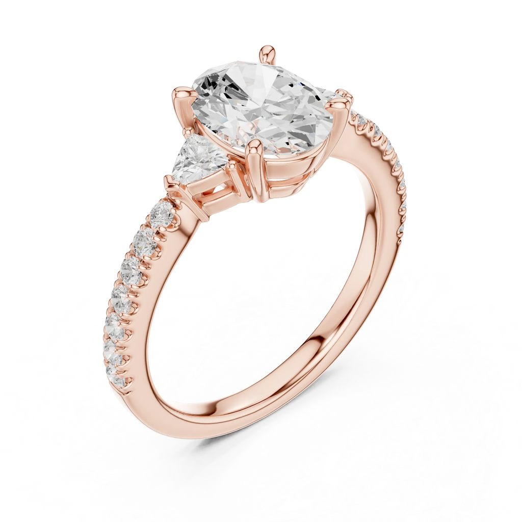1.96 CT D Color VVS1 Oval Cut Diamond Ring in 14K Yellow Gold
