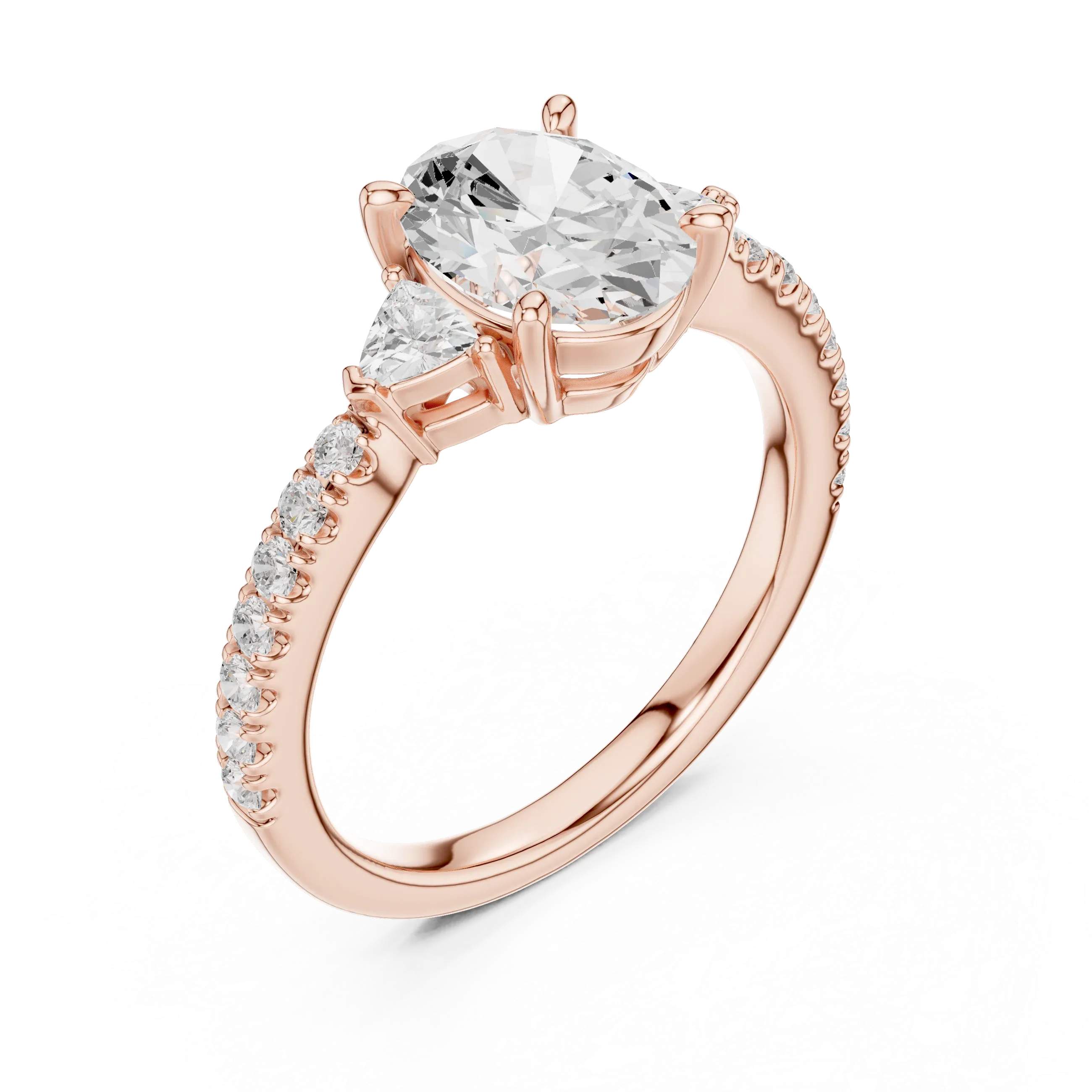 1.96 CT D Color VVS1 Oval Cut Diamond Ring in 14K Yellow Gold