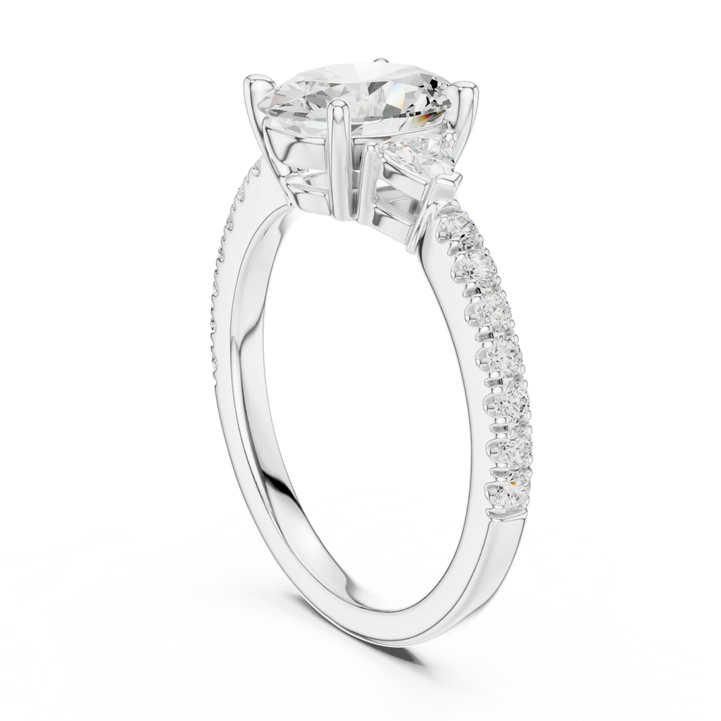 1.96 CT D Color VVS1 Oval Cut Diamond Ring in 14K Yellow Gold