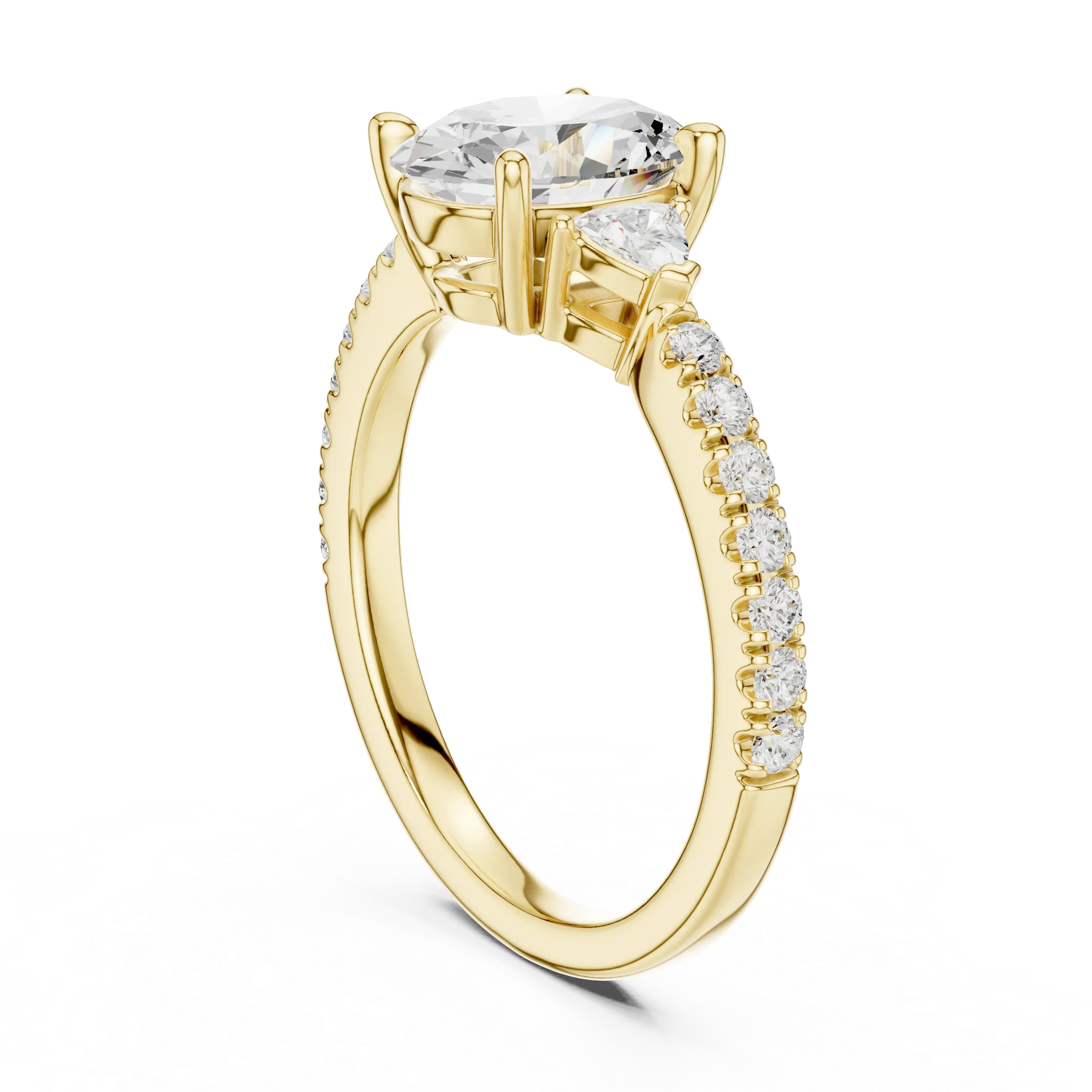 1.96 CT D Color VVS1 Oval Cut Diamond Ring in 14K Yellow Gold
