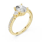 1.96 CT D Color VVS1 Oval Cut Diamond Ring in 14K Yellow Gold