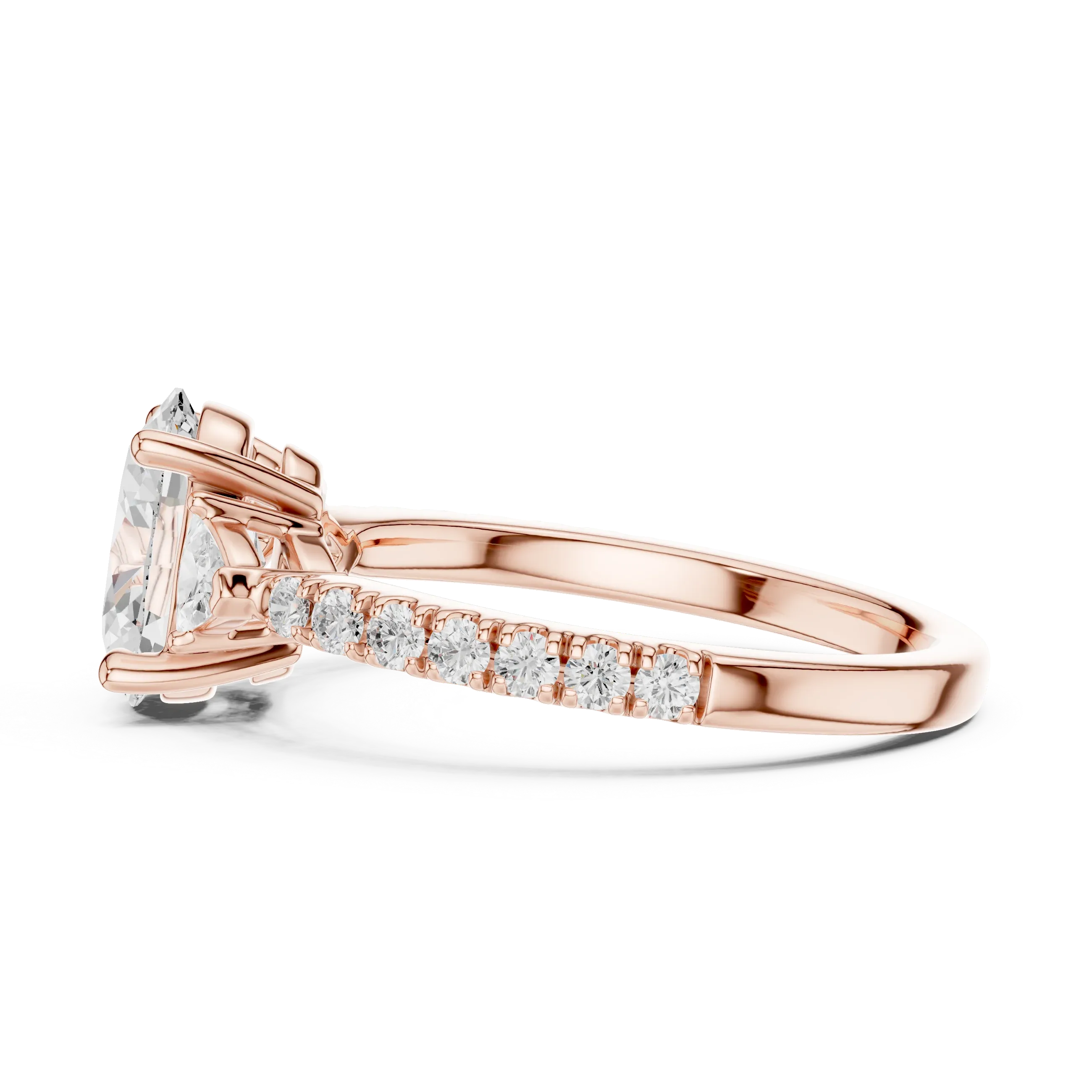 1.96 CT D Color VVS1 Oval Cut Diamond Ring in 14K Yellow Gold