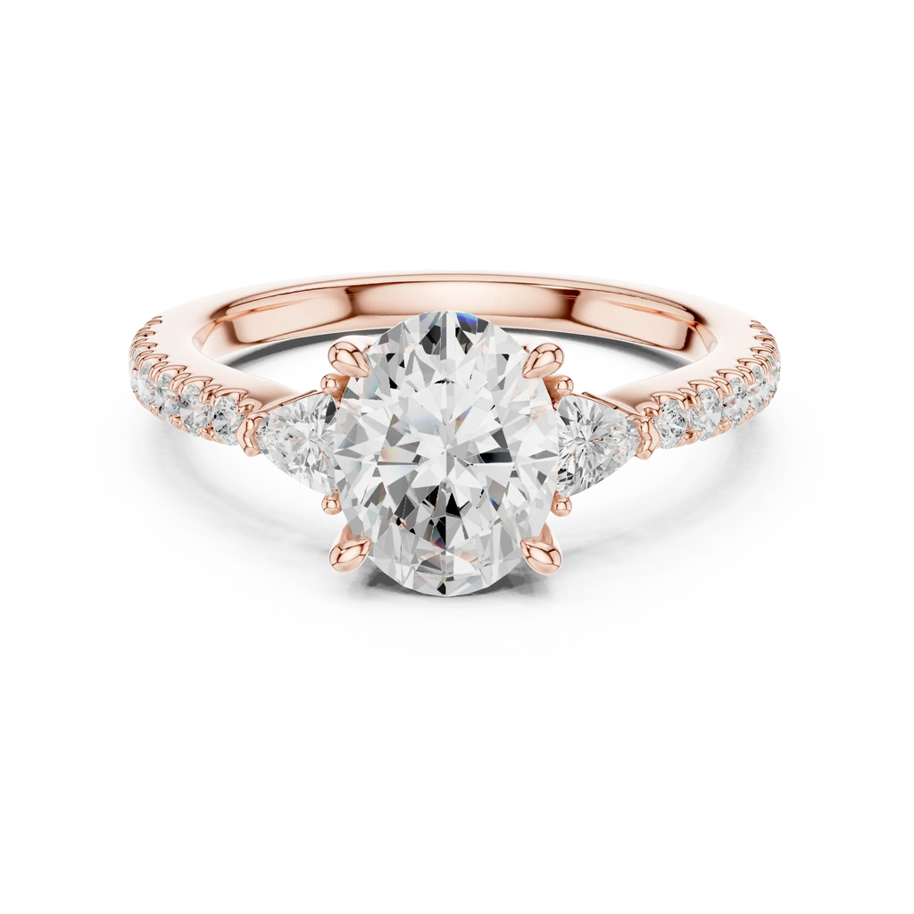 1.96 CT D Color VVS1 Oval Cut Diamond Ring in 14K Yellow Gold
