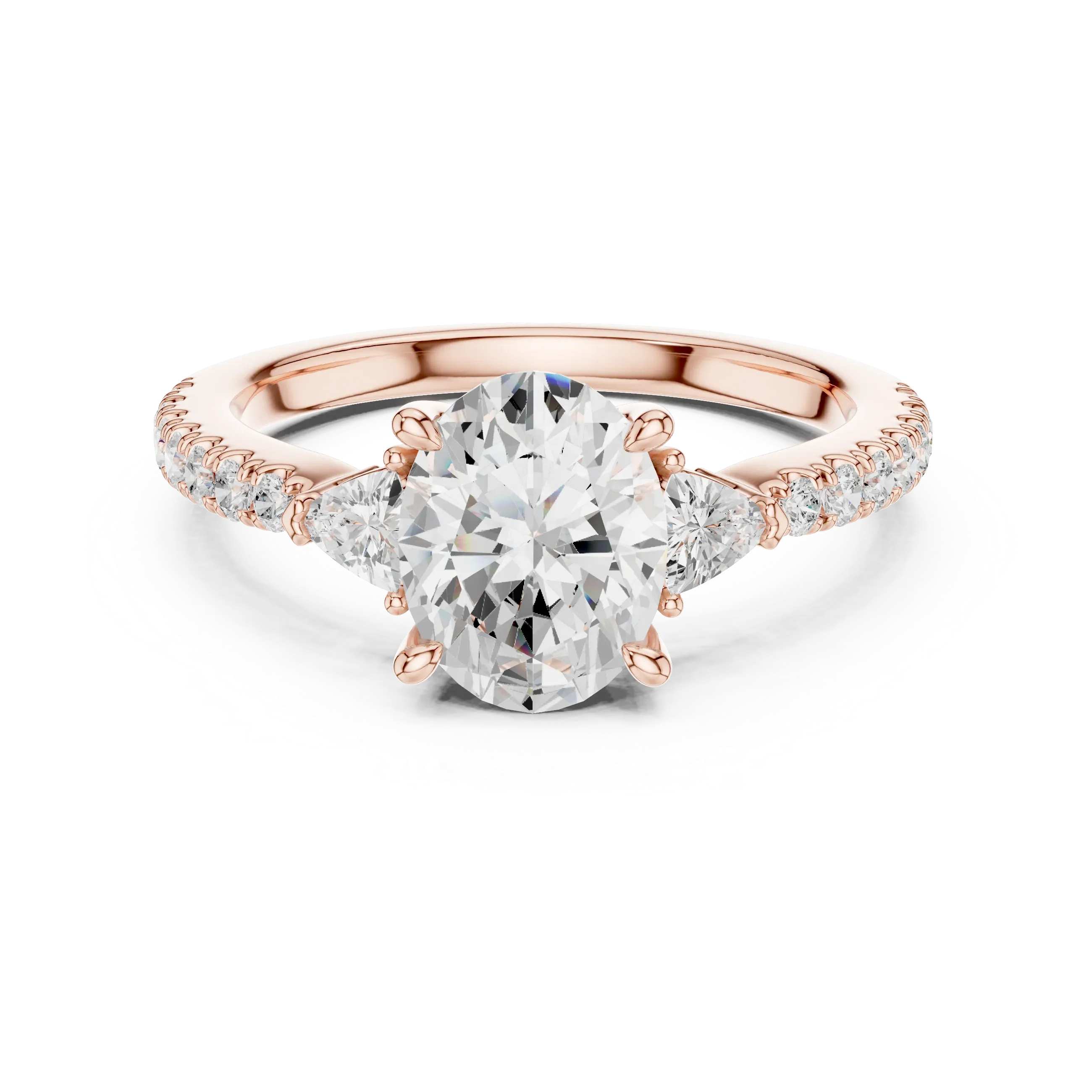 1.96 CT D Color VVS1 Oval Cut Diamond Ring in 14K Yellow Gold