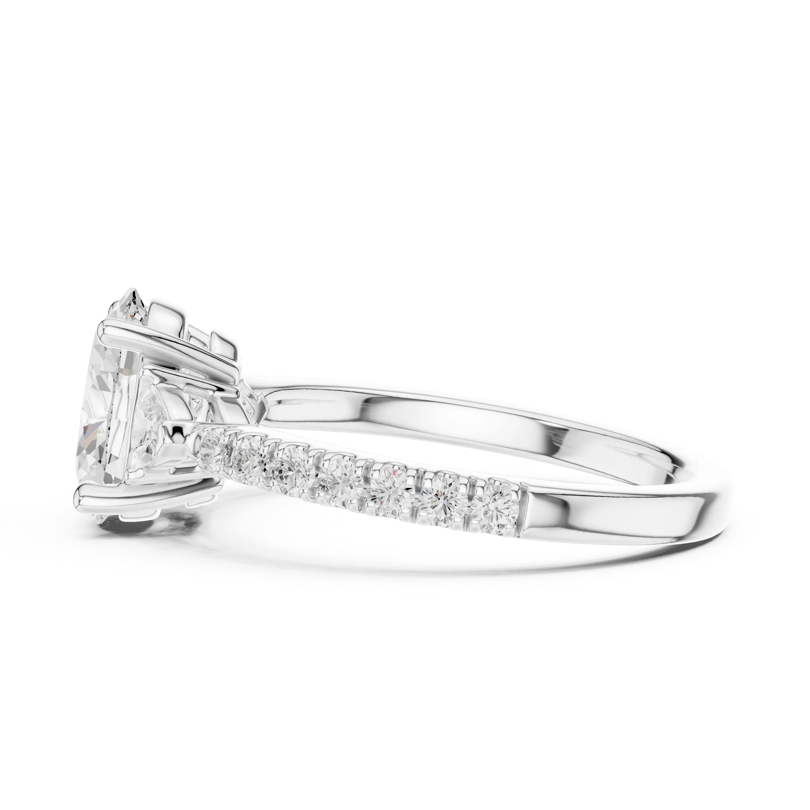 1.96 CT D Color VVS1 Oval Cut Diamond Ring in 14K Yellow Gold