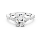 1.96 CT D Color VVS1 Oval Cut Diamond Ring in 14K Yellow Gold