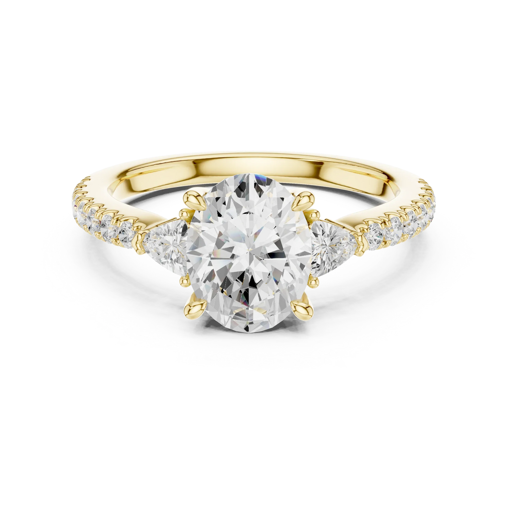 1.96 CT D Color VVS1 Oval Cut Diamond Ring in 14K Yellow Gold