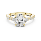 1.96 CT D Color VVS1 Oval Cut Diamond Ring in 14K Yellow Gold