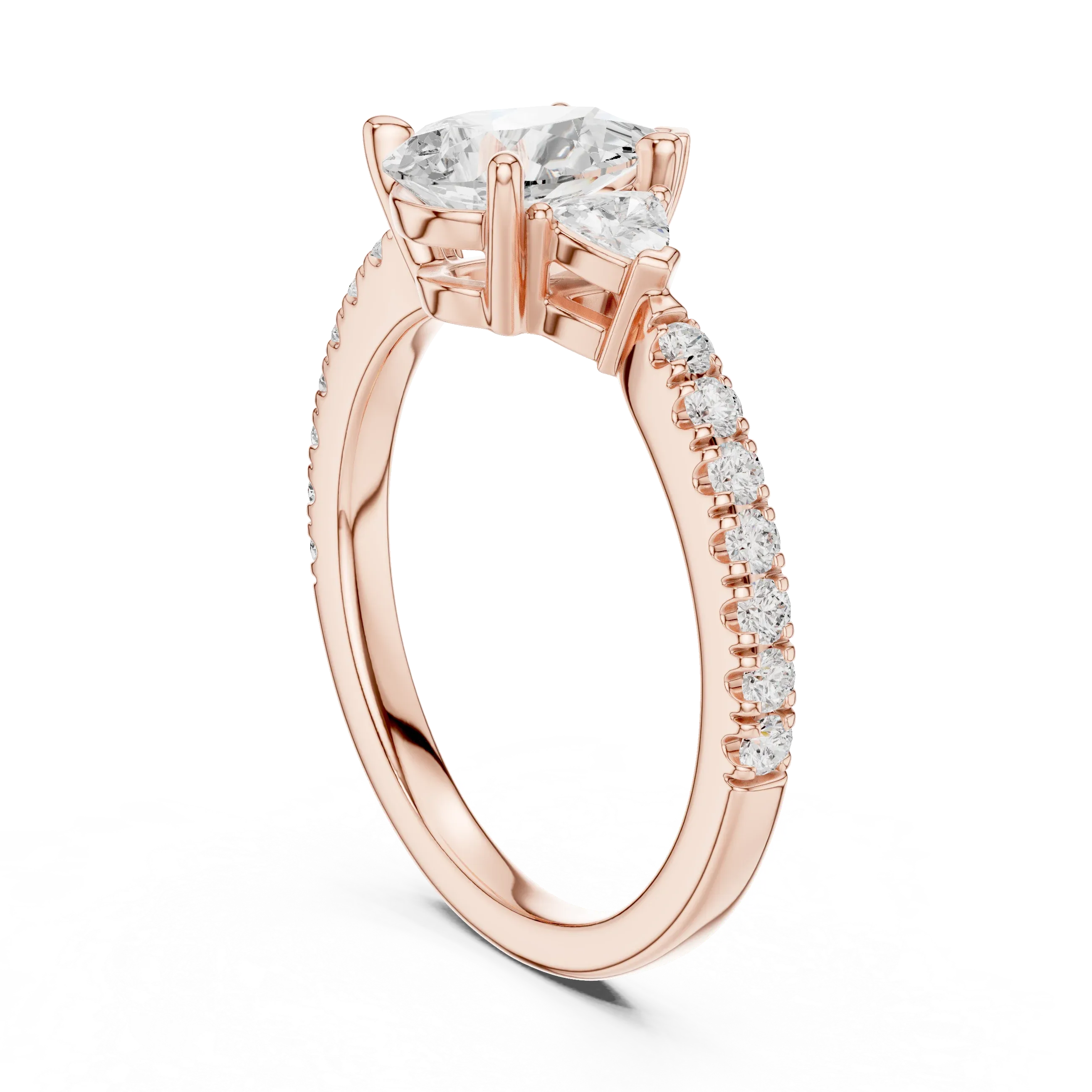 1.96 CT D Color VVS1 Pear Cut Diamond Ring in 14K Yellow Gold