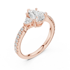 1.96 CT D Color VVS1 Pear Cut Diamond Ring in 14K Yellow Gold