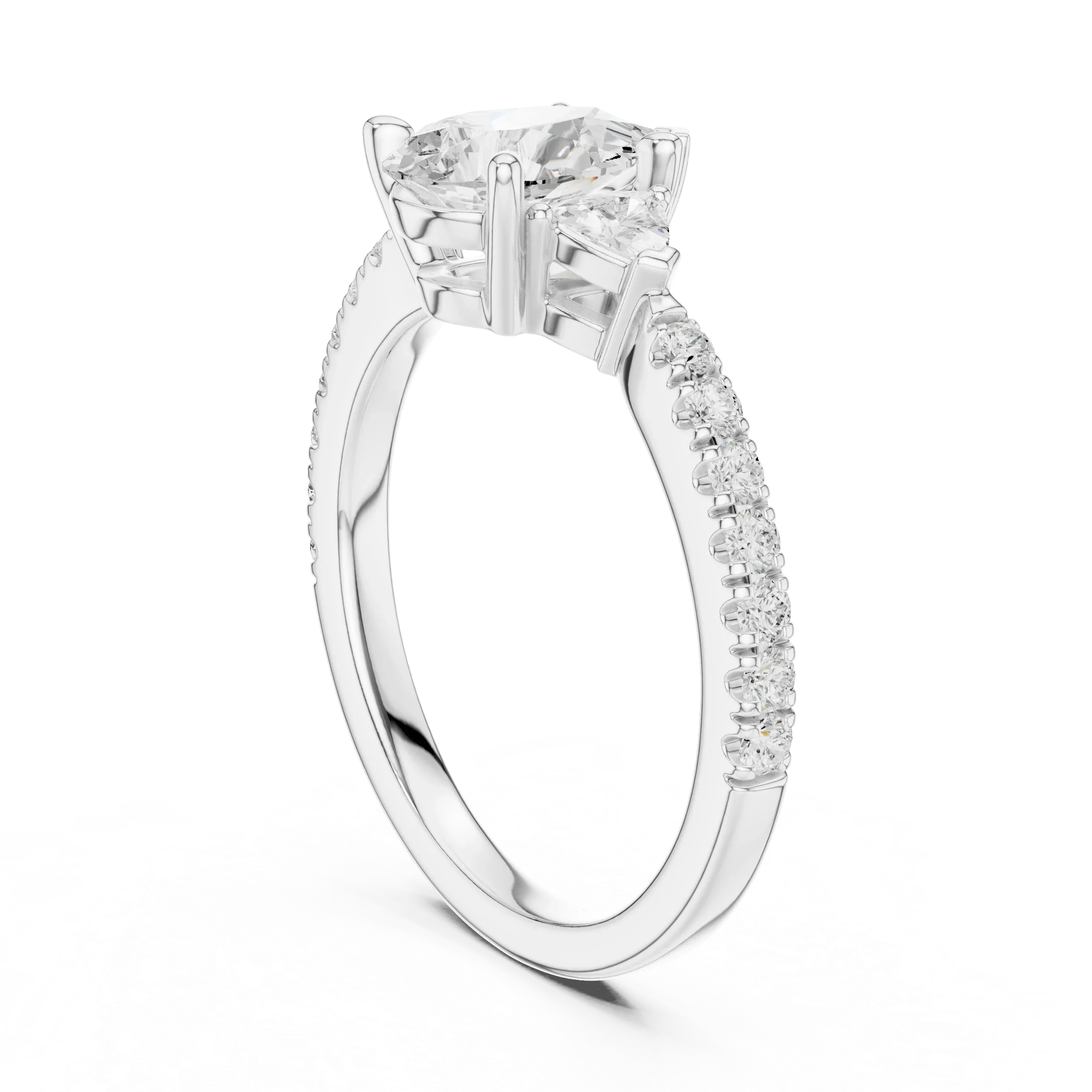1.96 CT D Color VVS1 Pear Cut Diamond Ring in 14K Yellow Gold