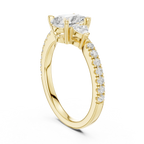1.96 CT D Color VVS1 Pear Cut Diamond Ring in 14K Yellow Gold