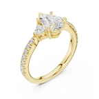 1.96 CT D Color VVS1 Pear Cut Diamond Ring in 14K Yellow Gold