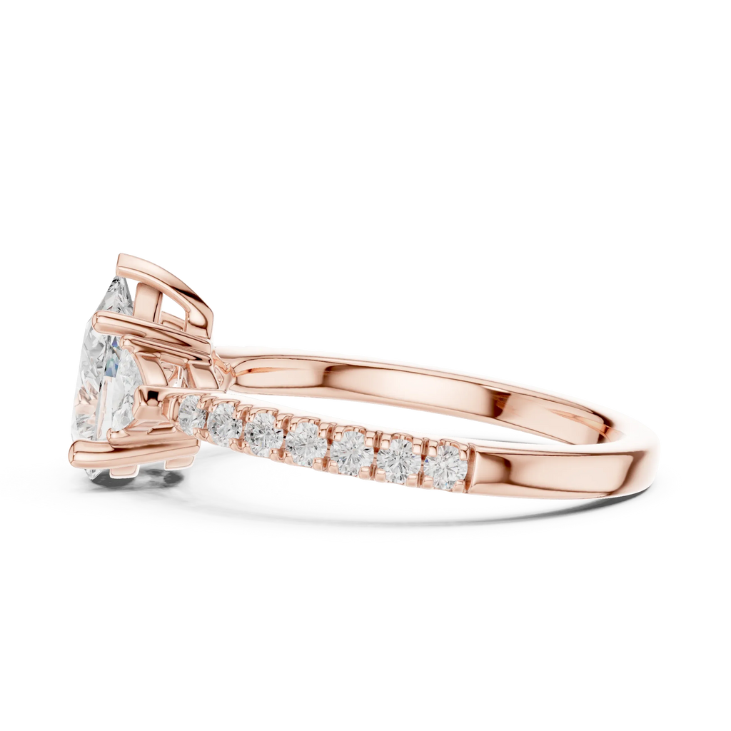 1.96 CT D Color VVS1 Pear Cut Diamond Ring in 14K Yellow Gold