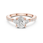 1.96 CT D Color VVS1 Pear Cut Diamond Ring in 14K Yellow Gold
