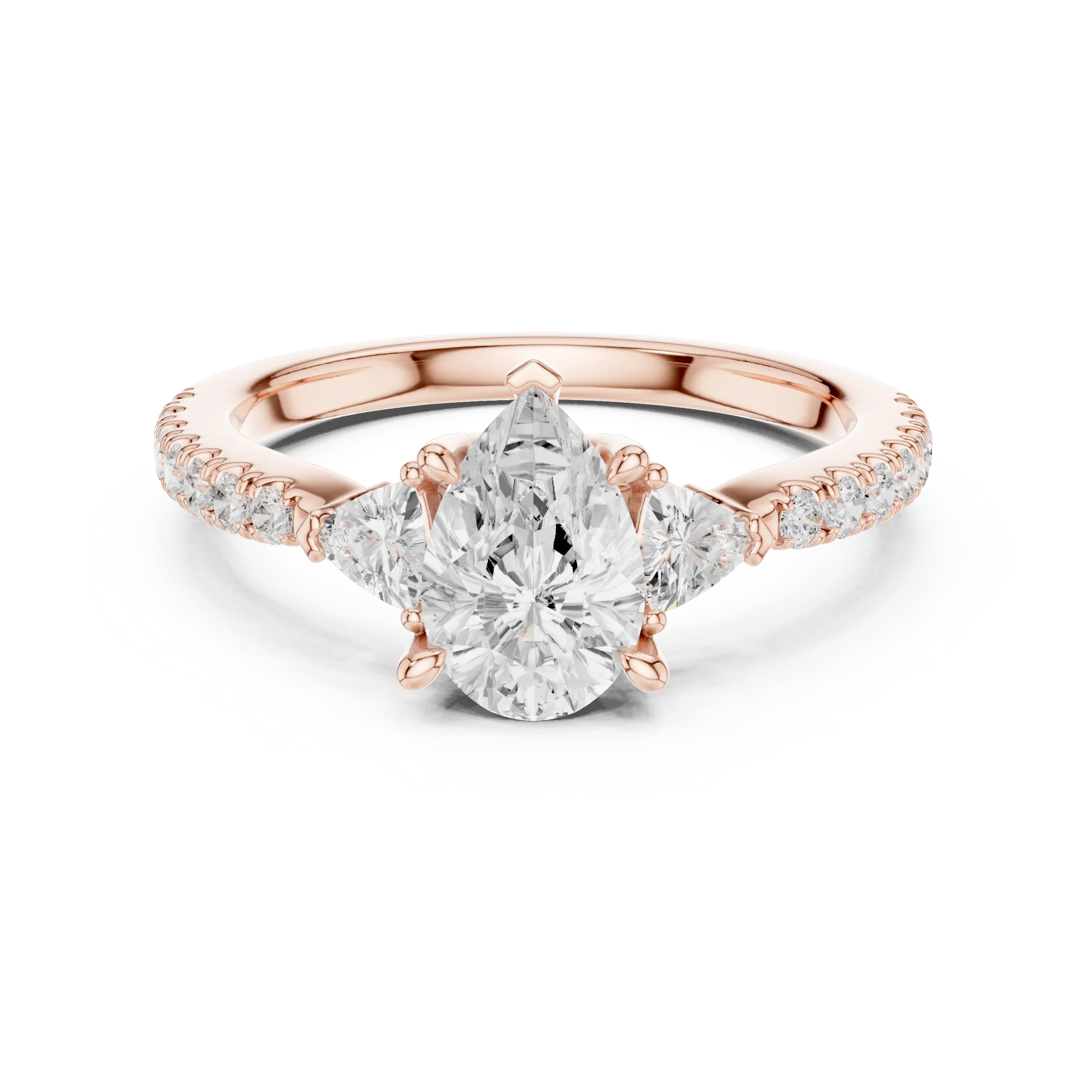 1.96 CT D Color VVS1 Pear Cut Diamond Ring in 14K Yellow Gold