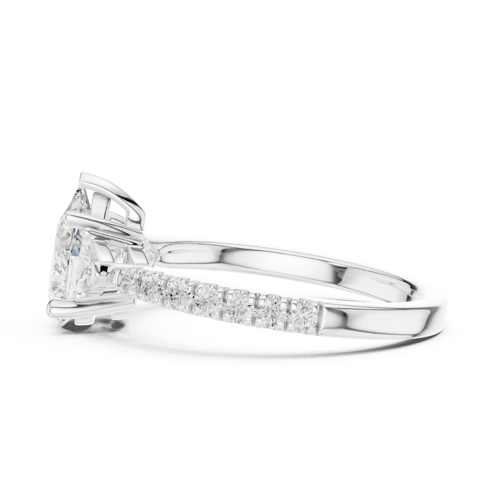 1.96 CT D Color VVS1 Pear Cut Diamond Ring in 14K Yellow Gold