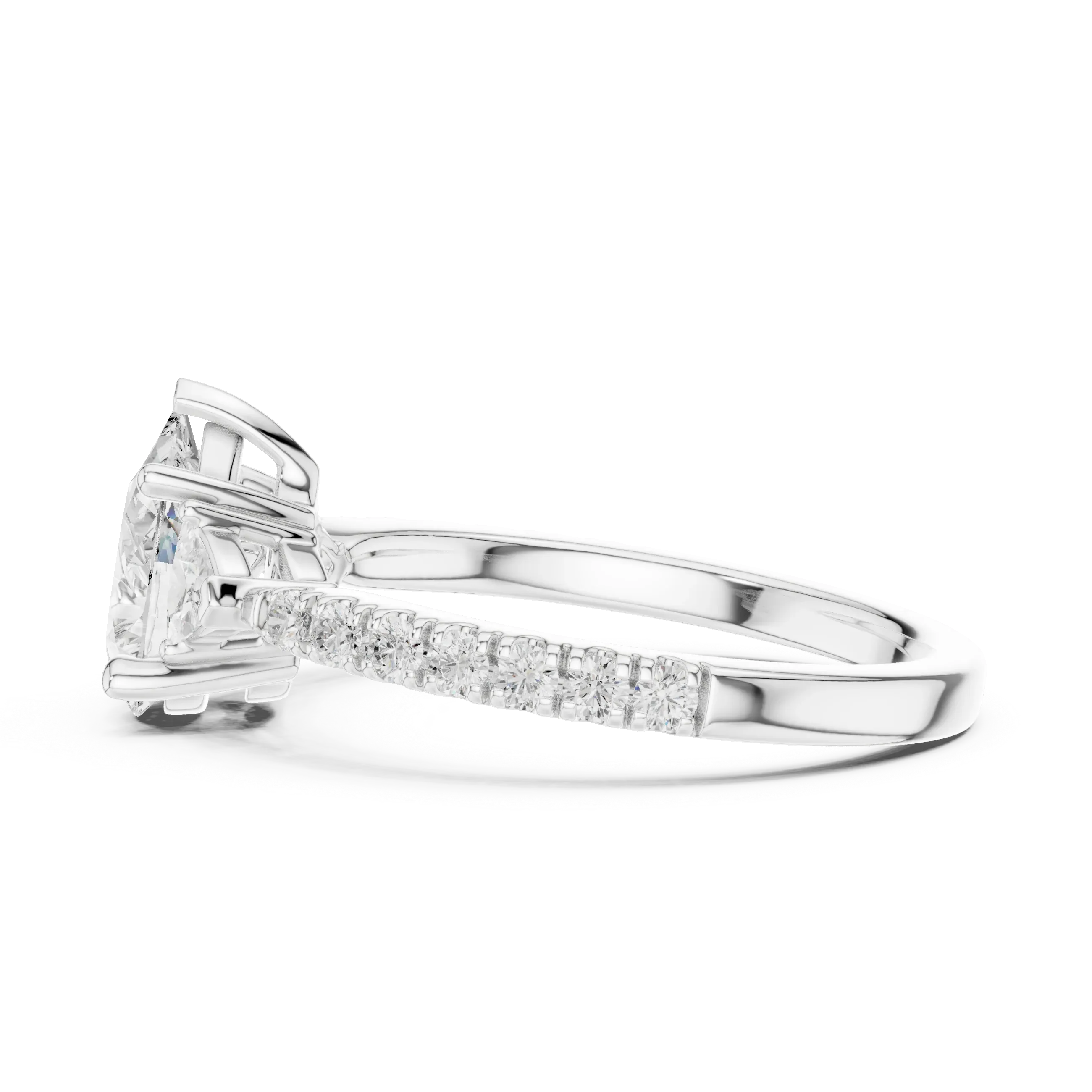 1.96 CT D Color VVS1 Pear Cut Diamond Ring in 14K Yellow Gold