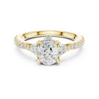 1.96 CT D Color VVS1 Pear Cut Diamond Ring in 14K Yellow Gold