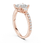 1.50ct Princess Cut Lab Grown Diamond Ring Set,14K White Gold Hidden Halo, Solitaire Wedding Ring set
