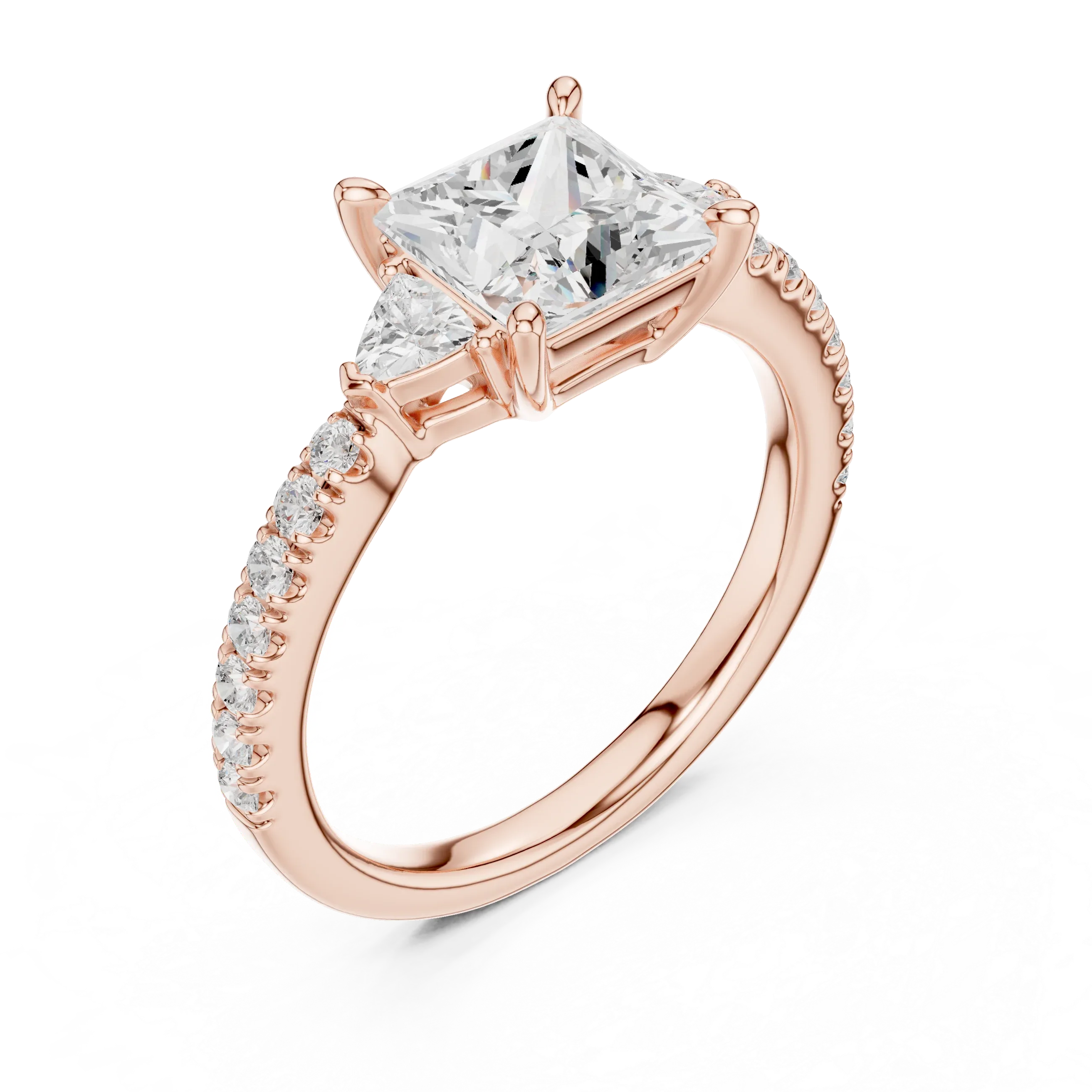 1.50ct Princess Cut Lab Grown Diamond Ring Set,14K White Gold Hidden Halo, Solitaire Wedding Ring set