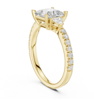 1.50ct Princess Cut Lab Grown Diamond Ring Set,14K White Gold Hidden Halo, Solitaire Wedding Ring set