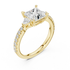 1.50ct Princess Cut Lab Grown Diamond Ring Set,14K White Gold Hidden Halo, Solitaire Wedding Ring set