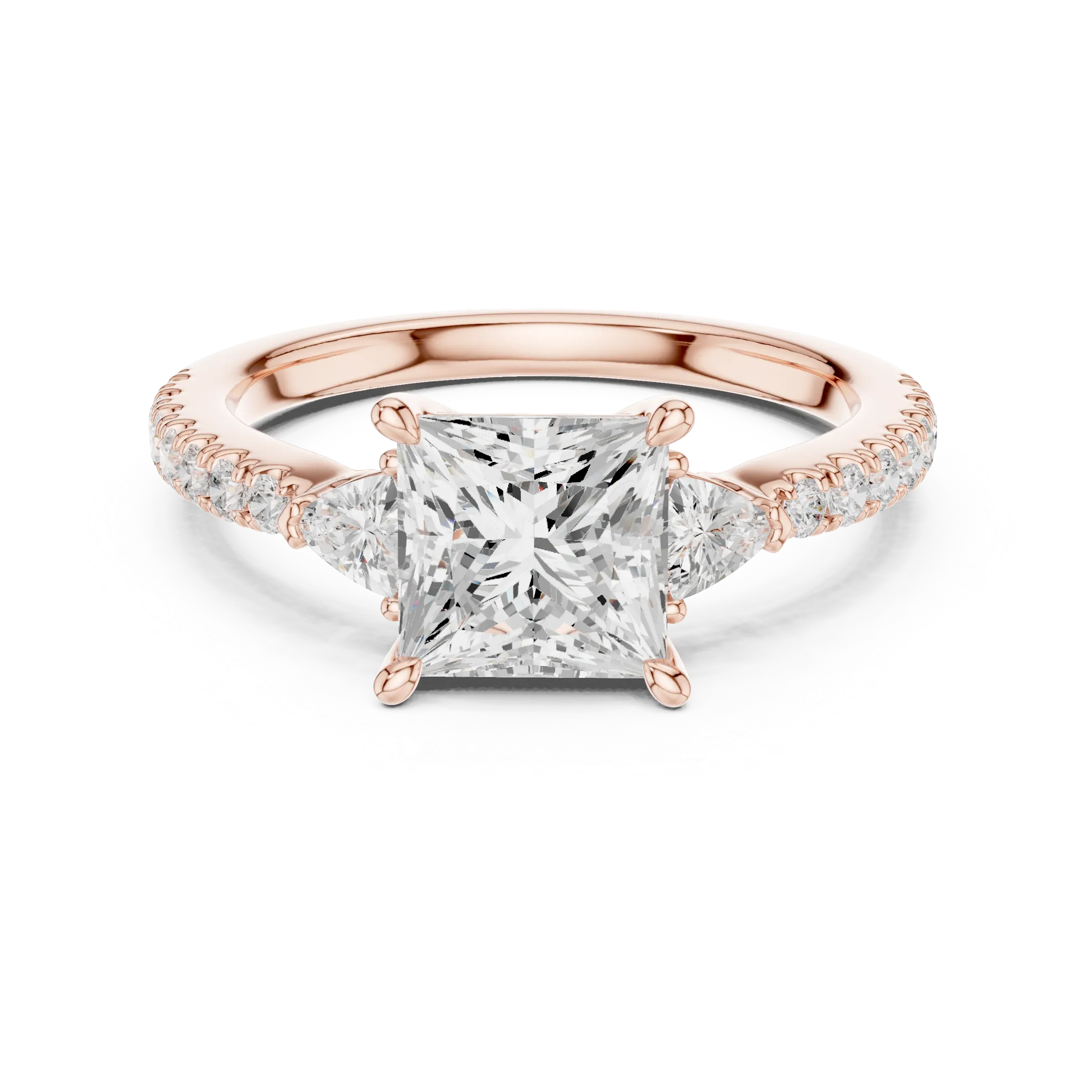 1.50ct Princess Cut Lab Grown Diamond Ring Set,14K White Gold Hidden Halo, Solitaire Wedding Ring set