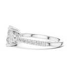 1.50ct Princess Cut Lab Grown Diamond Ring Set,14K White Gold Hidden Halo, Solitaire Wedding Ring set