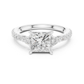 1.50ct Princess Cut Lab Grown Diamond Ring Set,14K White Gold Hidden Halo, Solitaire Wedding Ring set