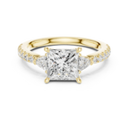 1.50ct Princess Cut Lab Grown Diamond Ring Set,14K White Gold Hidden Halo, Solitaire Wedding Ring set