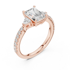 1.96 CT D Color VVS1 Radiant Cut Trillion Diamond Ring