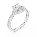1.96 CT D Color VVS1 Radiant Cut Trillion Diamond Ring