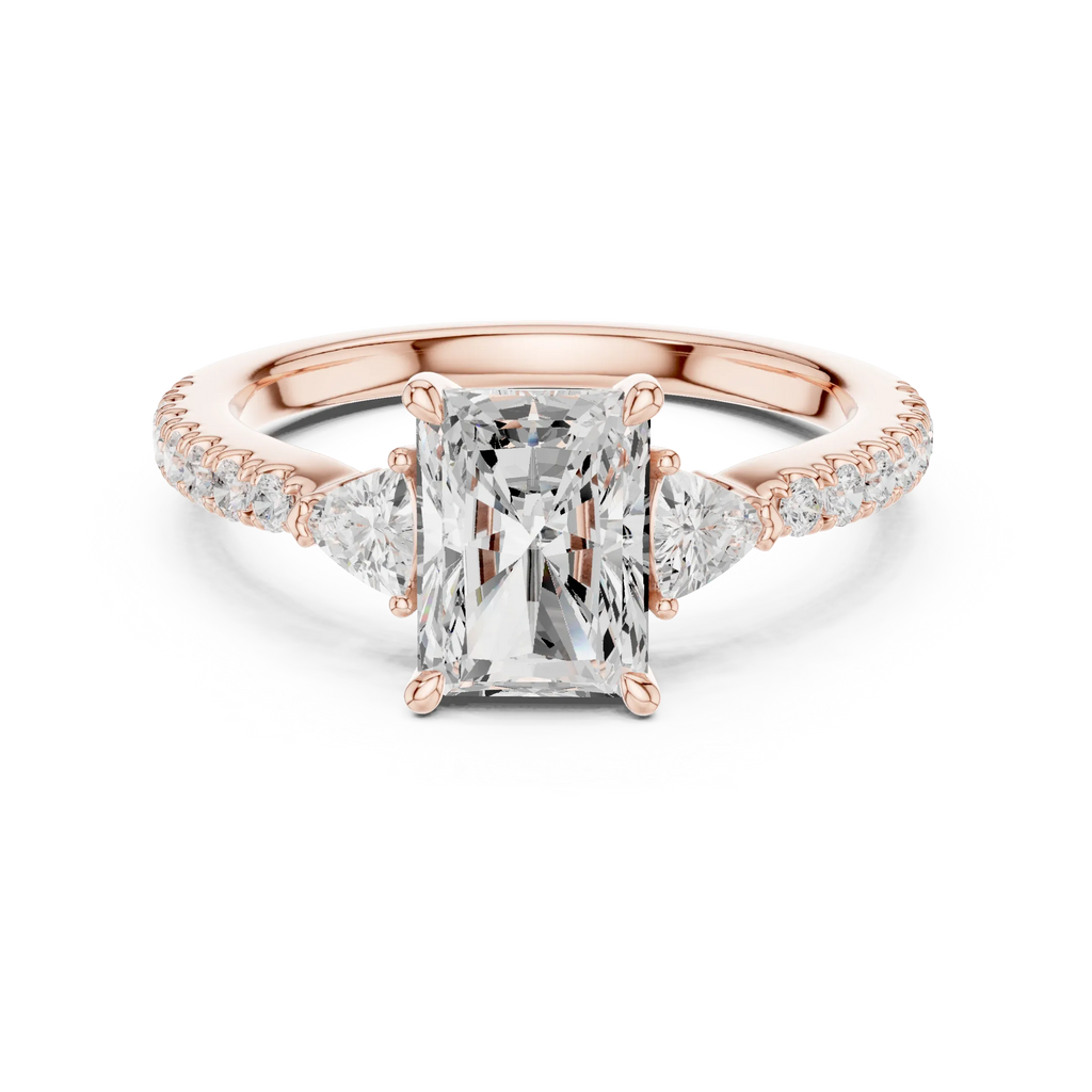 1.96 CT D Color VVS1 Radiant Cut Trillion Diamond Ring