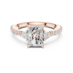 1.96 CT D Color VVS1 Radiant Cut Trillion Diamond Ring