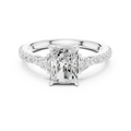 1.96 CT D Color VVS1 Radiant Cut Trillion Diamond Ring