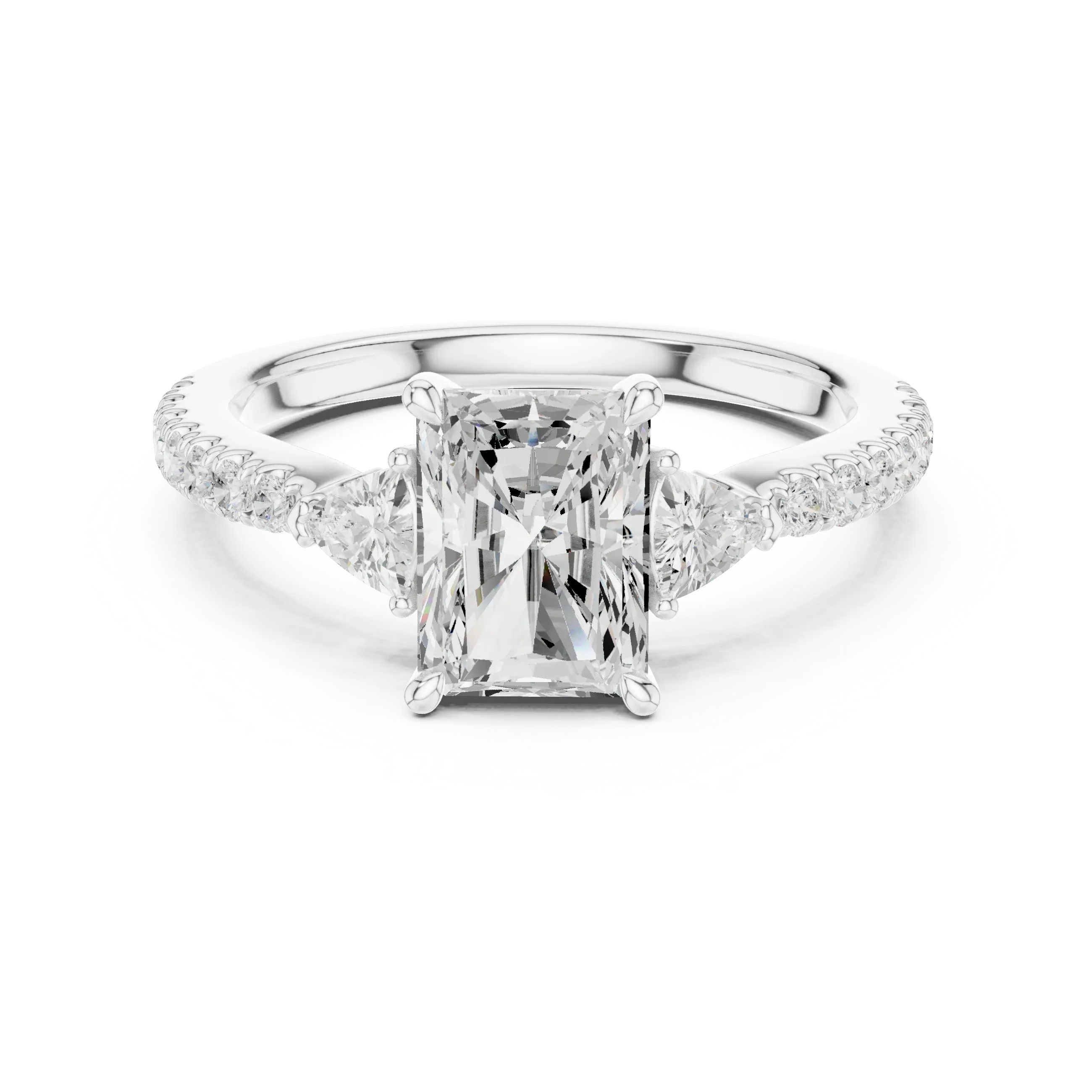 1.96 CT D Color VVS1 Radiant Cut Diamond Ring in 14K Yellow Gold