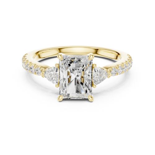 1.96 CT D Color VVS1 Radiant Cut Trillion Diamond Ring