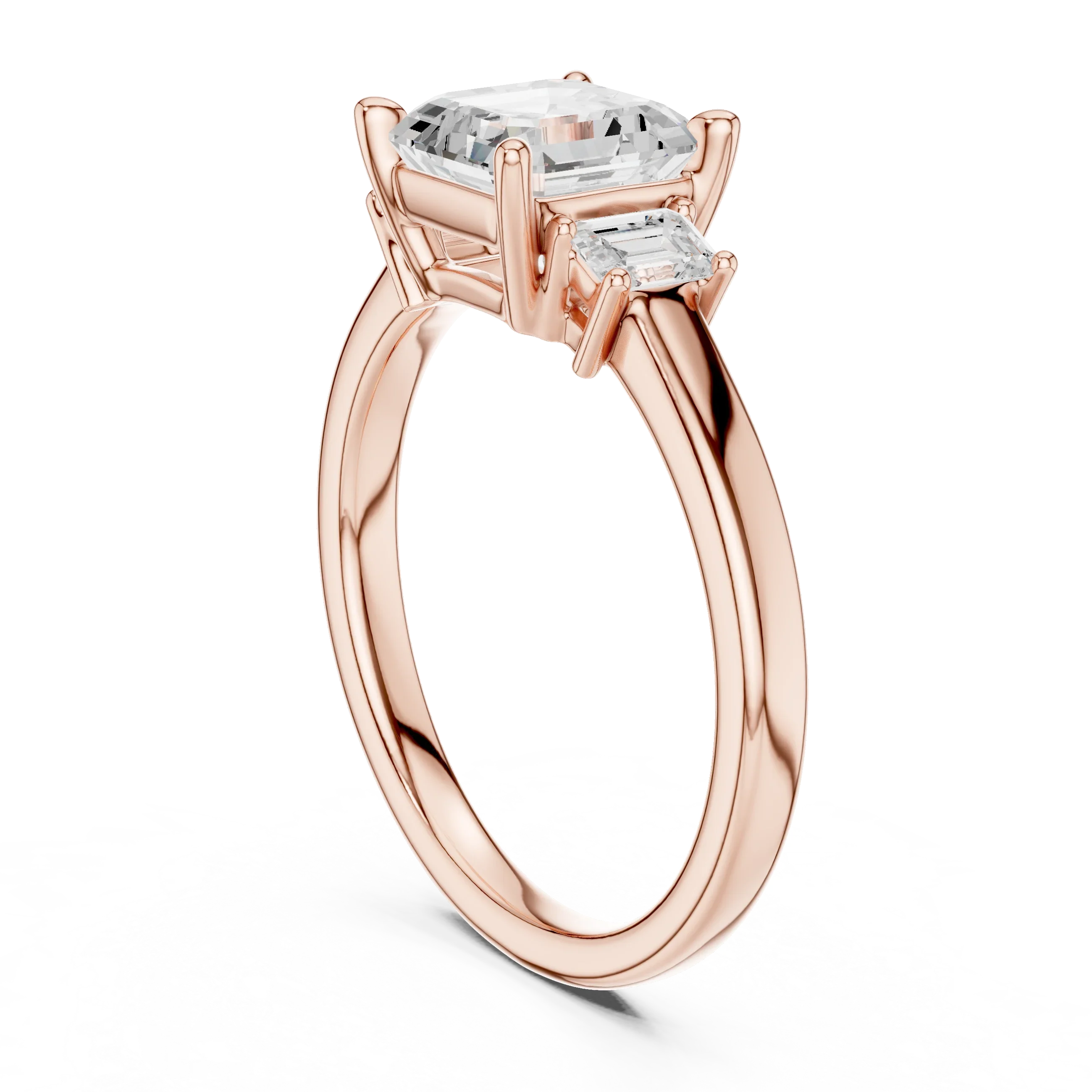 1.7 CT Asscher Cut Wedding Ring in 14K Gold Classic Elegant Bridal Ring