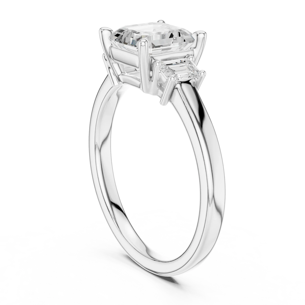 1.7 CT Asscher Cut Wedding Ring in 14K Gold Classic Elegant Bridal Ring