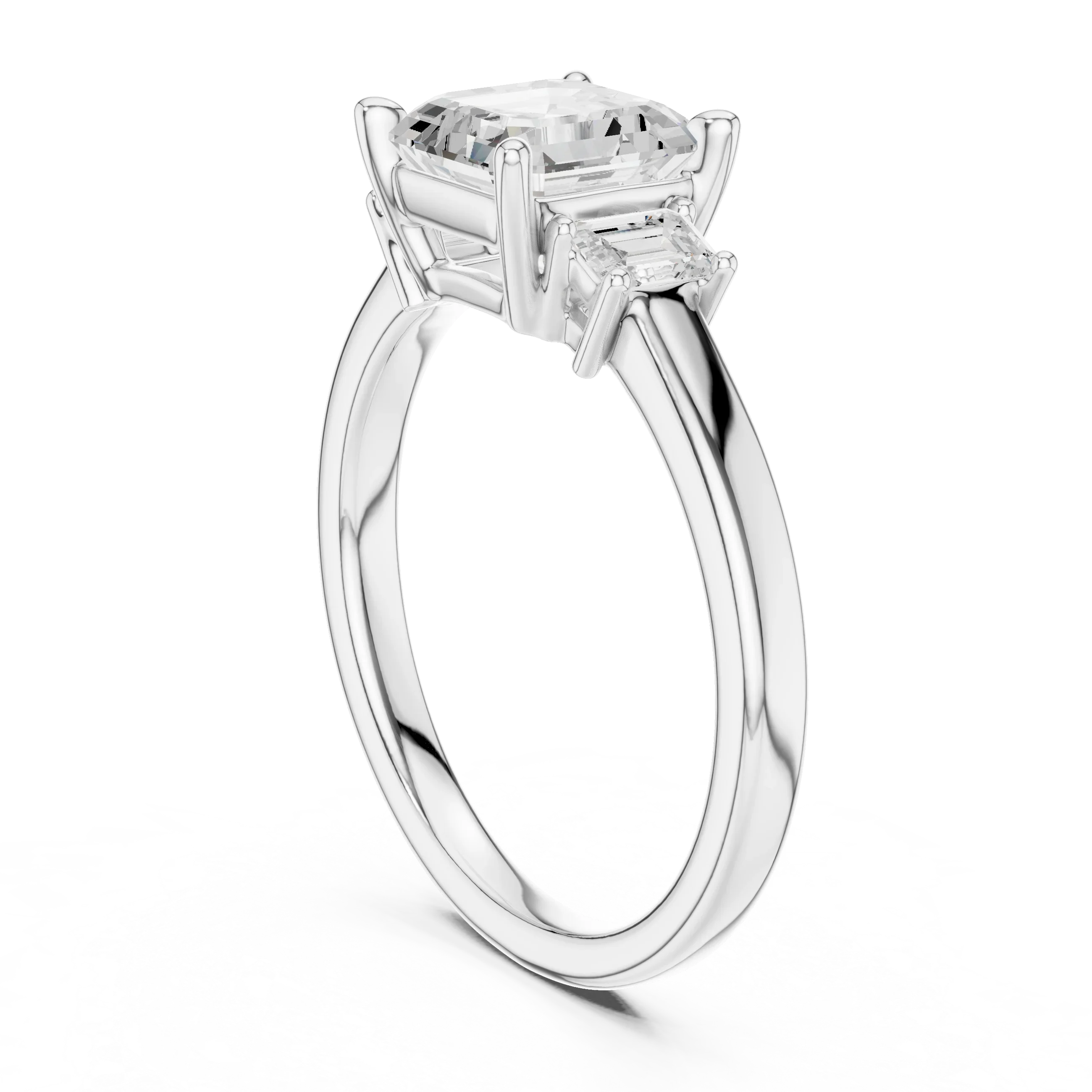 1.7 CT Asscher Cut Wedding Ring in 14K Gold Classic Elegant Bridal Ring