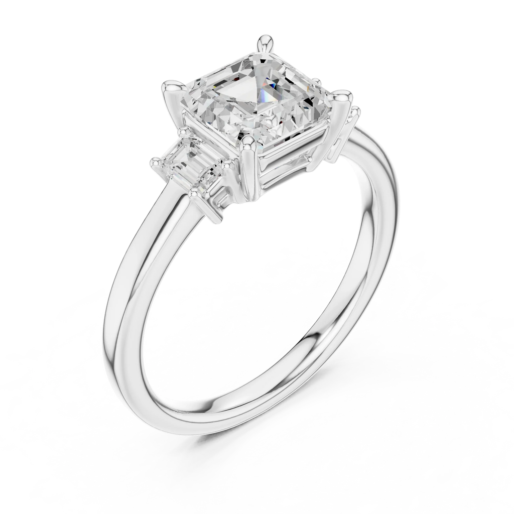 1.7 CT Asscher Cut Wedding Ring in 14K Gold Classic Elegant Bridal Ring