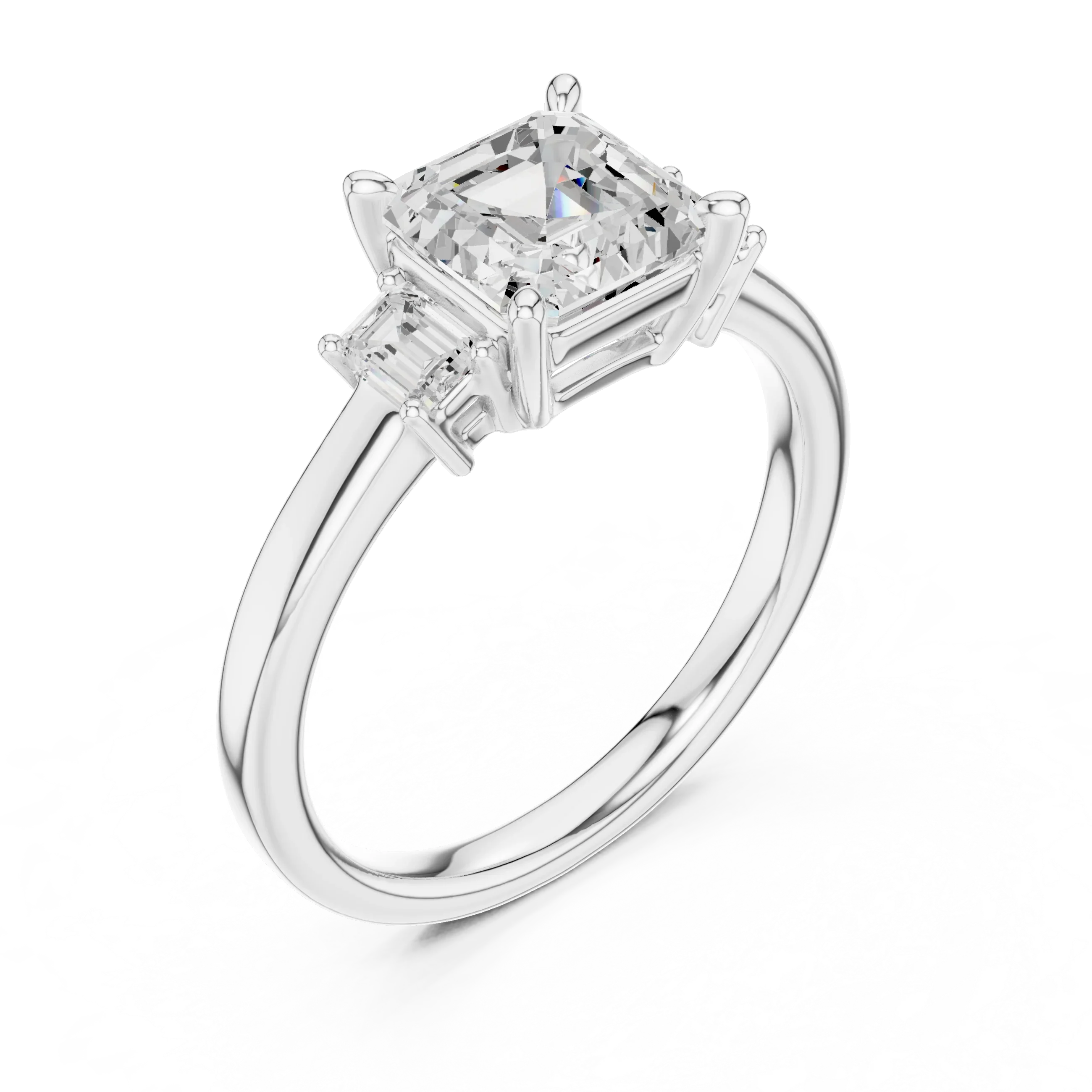 1.7 CT Asscher Cut Wedding Ring in 14K Gold Classic Elegant Bridal Ring