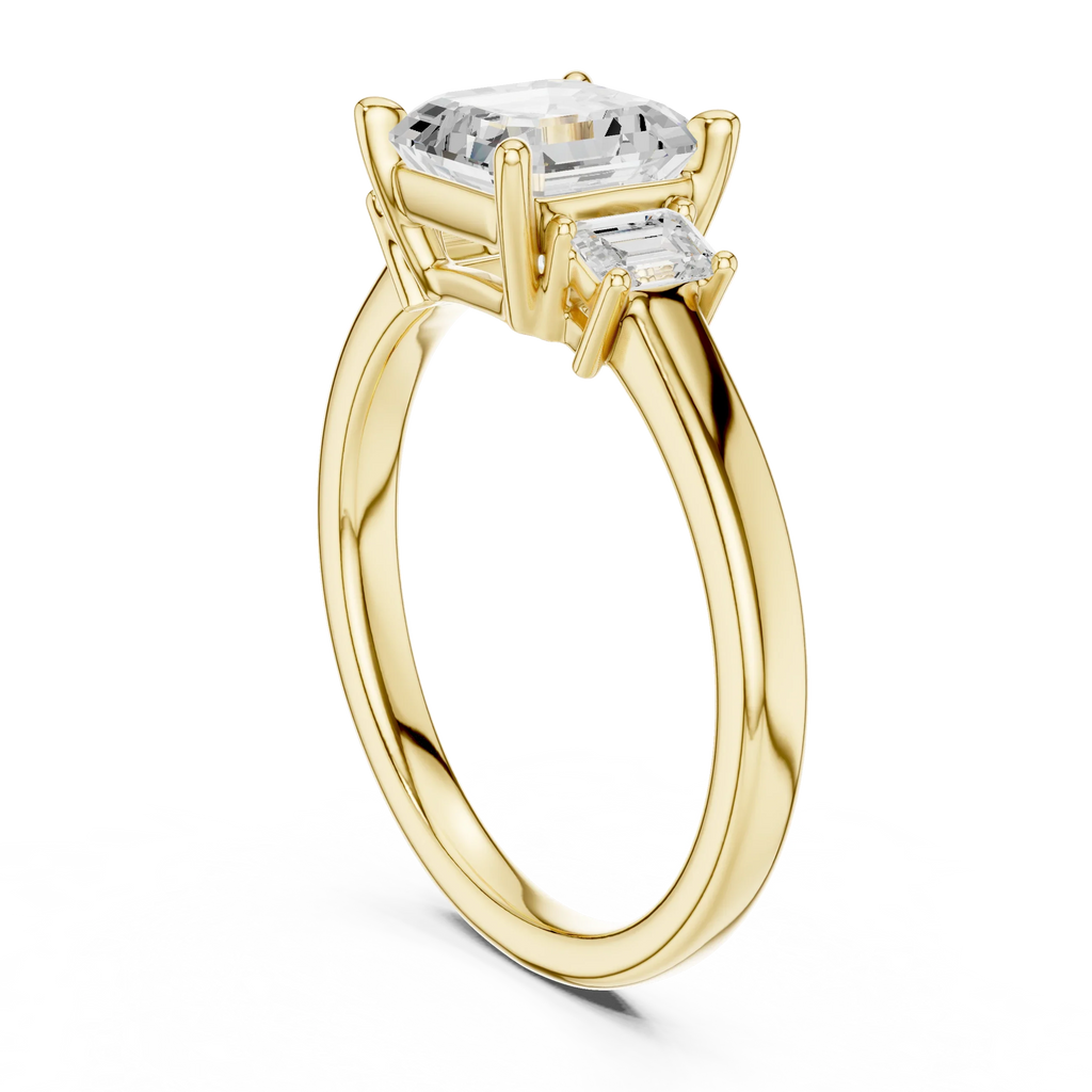 1.7 CT Asscher Cut Wedding Ring in 14K Gold Classic Elegant Bridal Ring