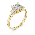 1.7 CT Asscher Cut Wedding Ring in 14K Gold Classic Elegant Bridal Ring