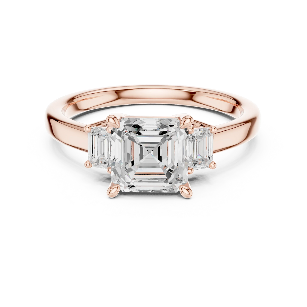 1.7 CT Asscher Cut Wedding Ring in 14K Gold Classic Elegant Bridal Ring