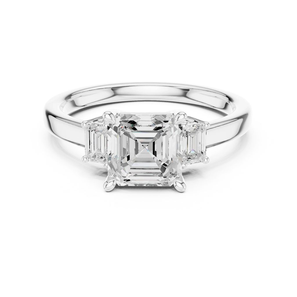 1.7 CT Asscher Cut Wedding Ring in 14K Gold Classic Elegant Bridal Ring