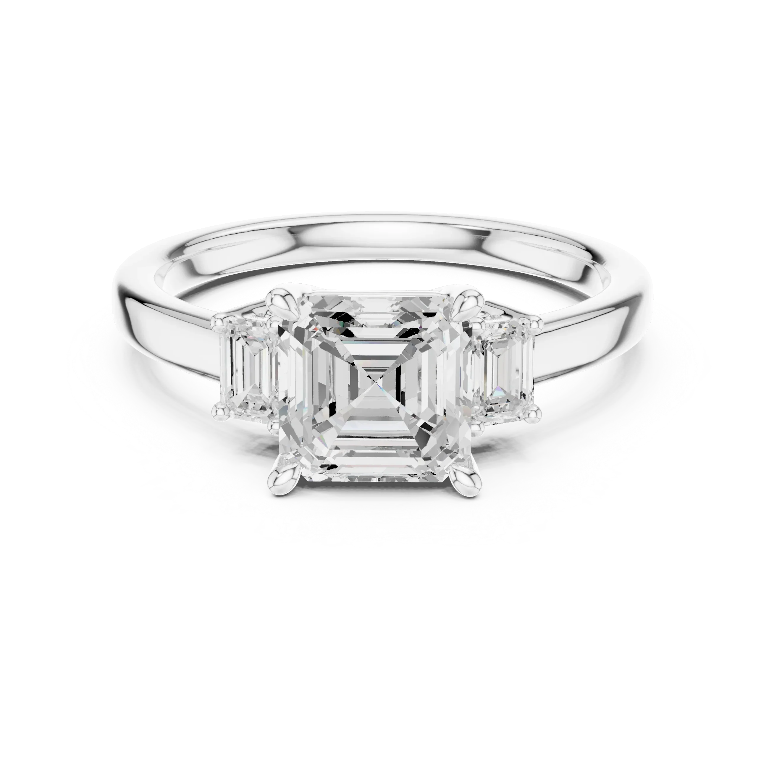 1.7 CT Asscher Cut Wedding Ring in 14K Gold Classic Elegant Bridal Ring