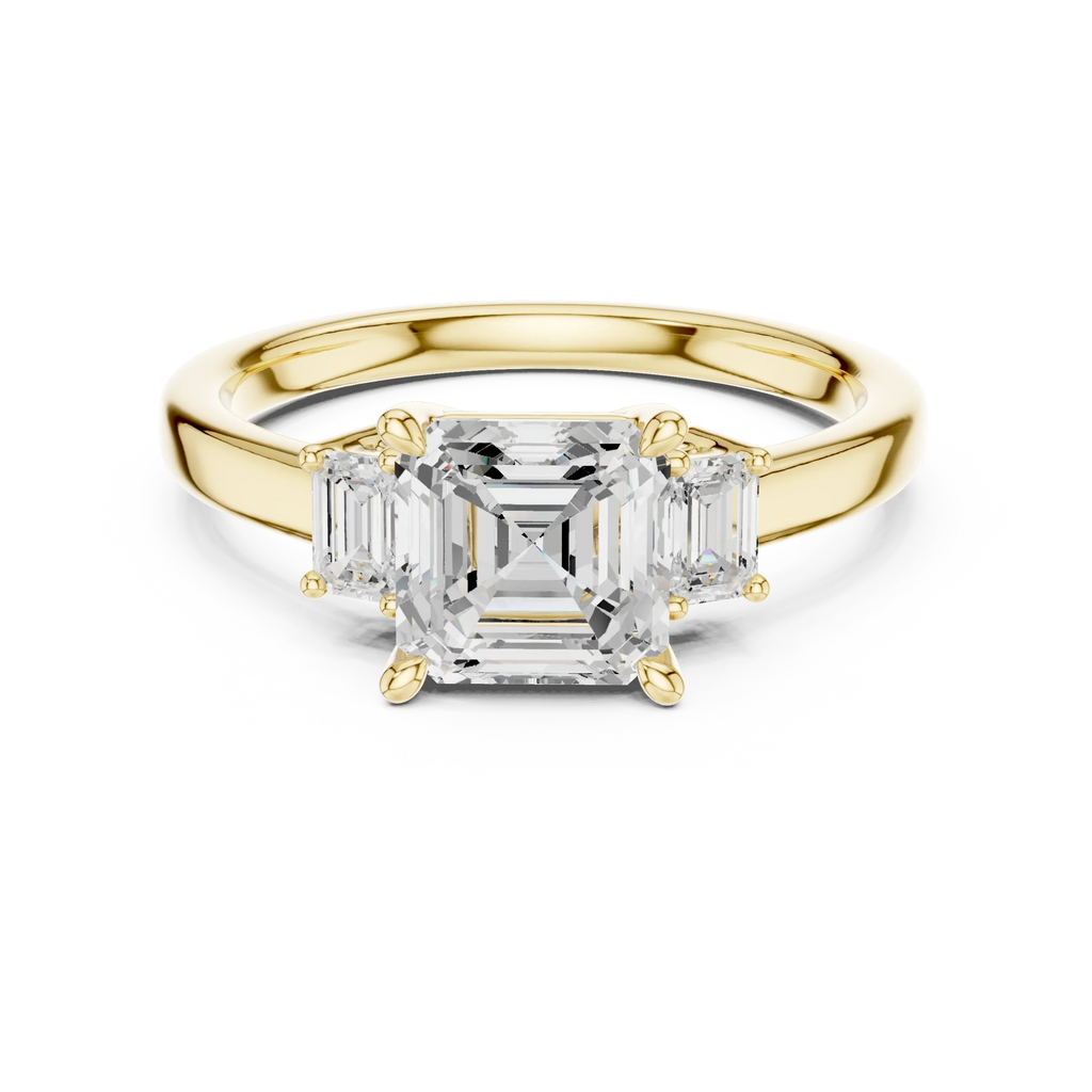 1.7 CT Asscher Cut Wedding Ring in 14K Gold Classic Elegant Bridal Ring
