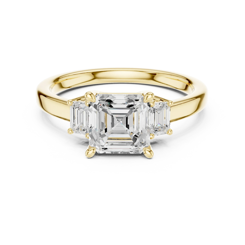 1.7 CT Asscher Cut Wedding Ring in 14K Gold Classic Elegant Bridal Ring